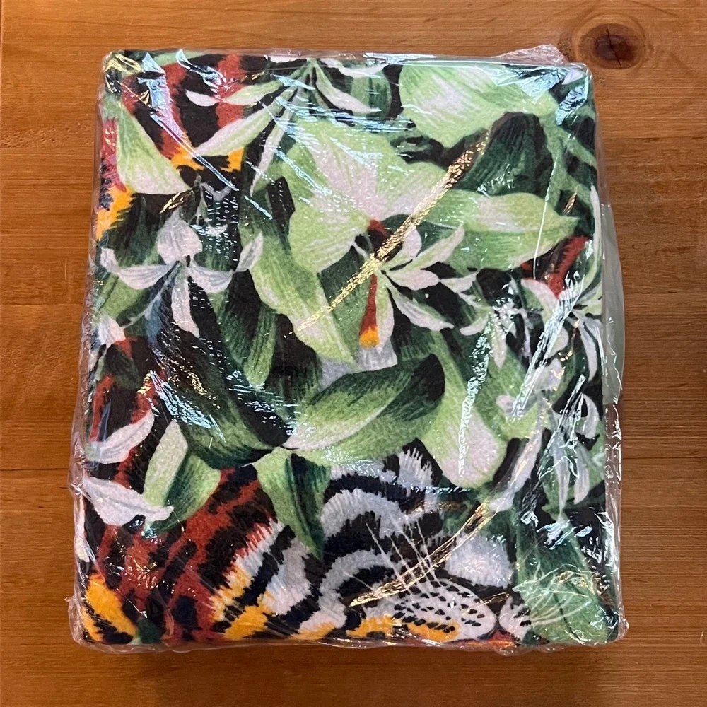 Vintage Basics Jungle Habitat Tiger Print Blanket Twin Full 72x90 Made in USA
